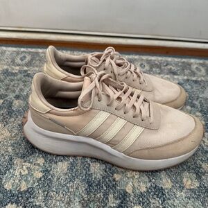 adidas Women's Light Pink Sneakers with Cream Stripes